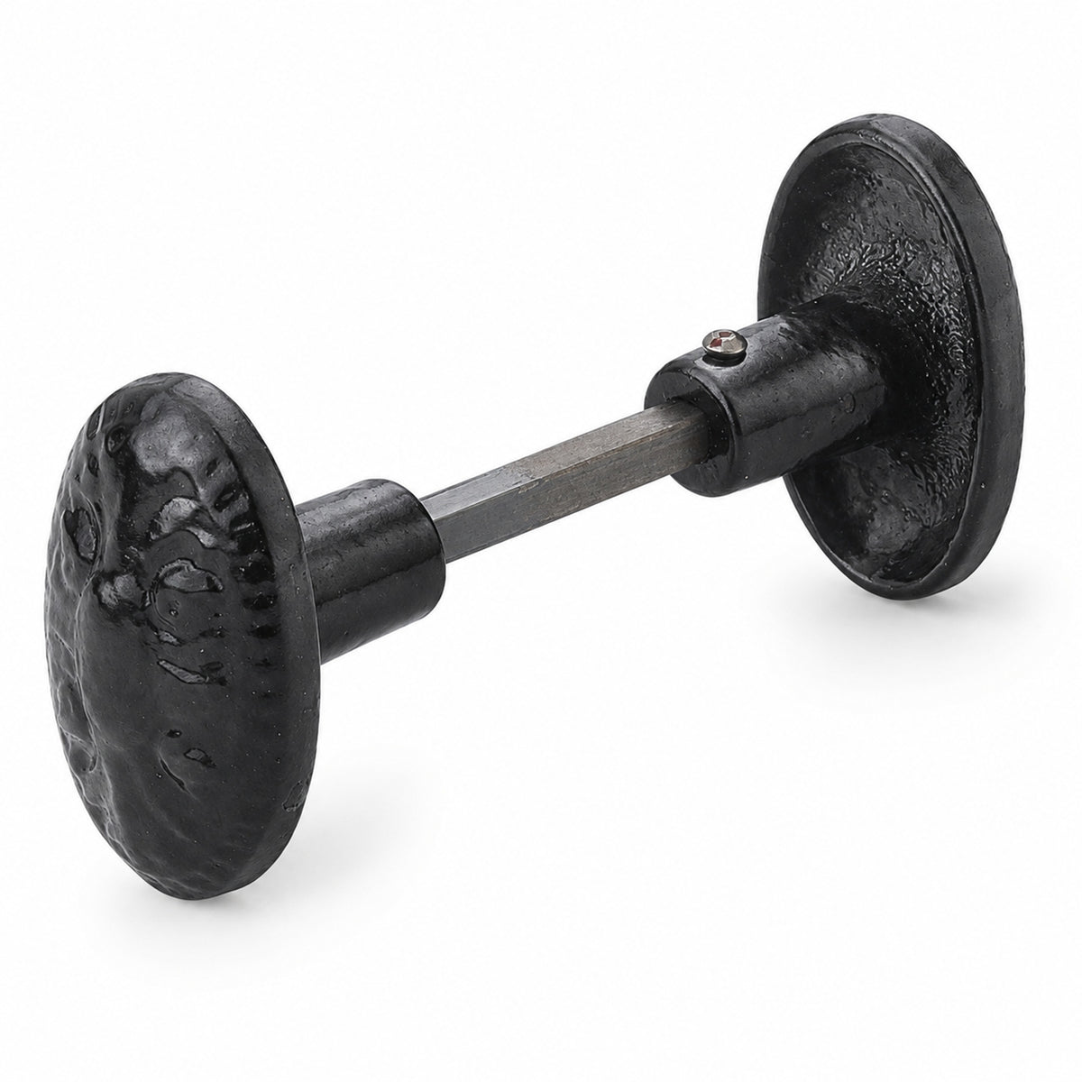 Bouton Double de Porte Orné – Thirard Fonte Peinte Noire Carré 6mm