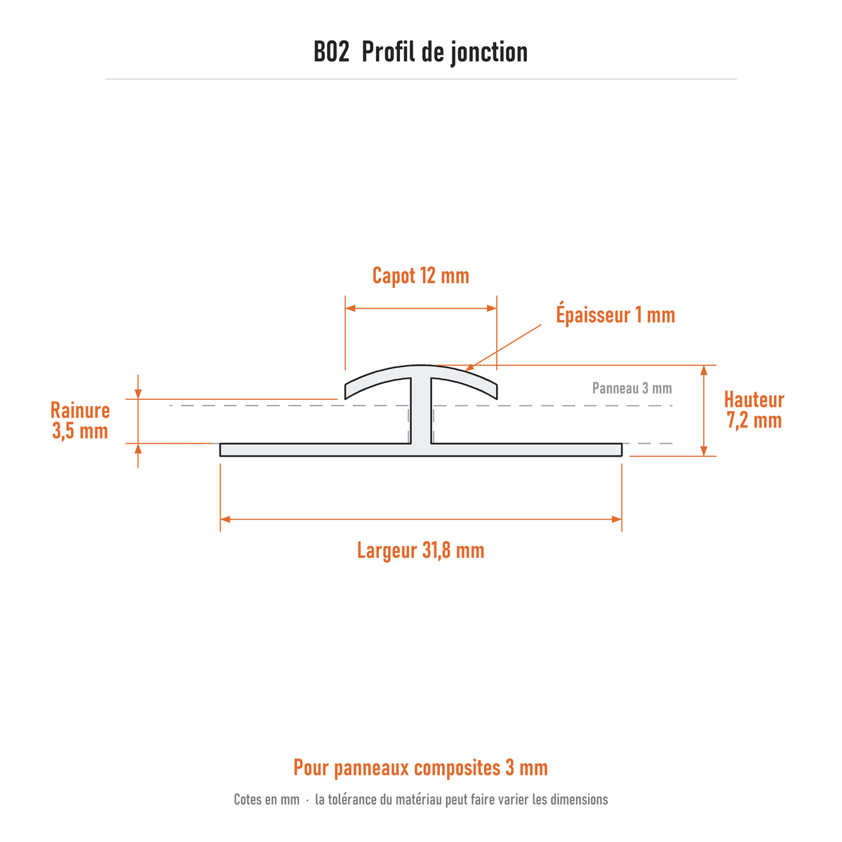 PROFILÉ DE JONCTION EN ALUMINIUM BRUTE