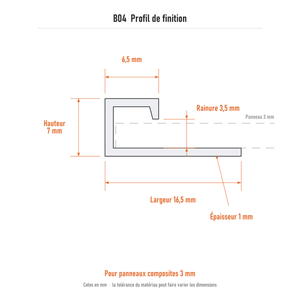 PROFILÉ DE TERMINAISON EN ALUMINIUM BRUTE